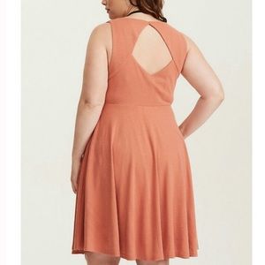 Torrid Plus Size Orange Fit and Flare Dress